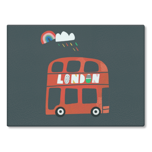 London Love - glass chopping board by Nichola Cowdery