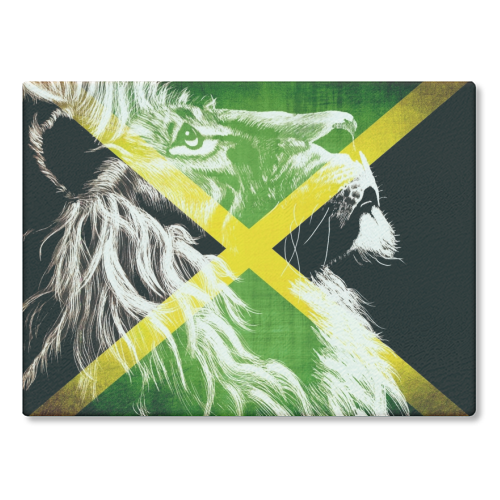 King Of Jamaica - glass chopping board by InspiredImages
