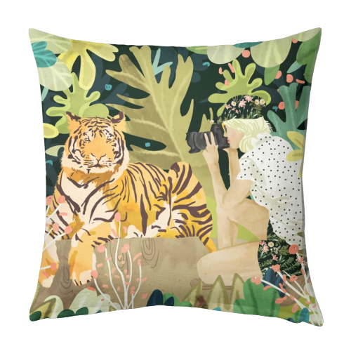 Tiger Sighting - designed cushion by Uma Prabhakar Gokhale