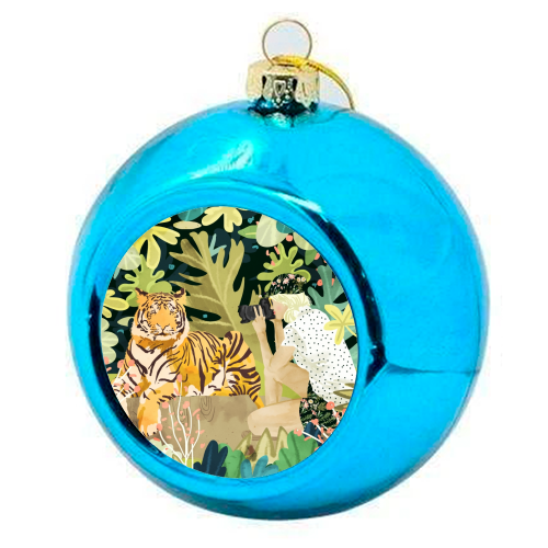 Tiger Sighting - colourful christmas bauble by Uma Prabhakar Gokhale