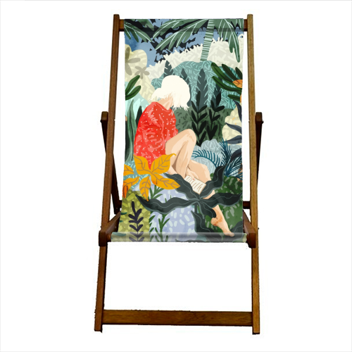 The Distracted Reader - canvas deck chair by Uma Prabhakar Gokhale