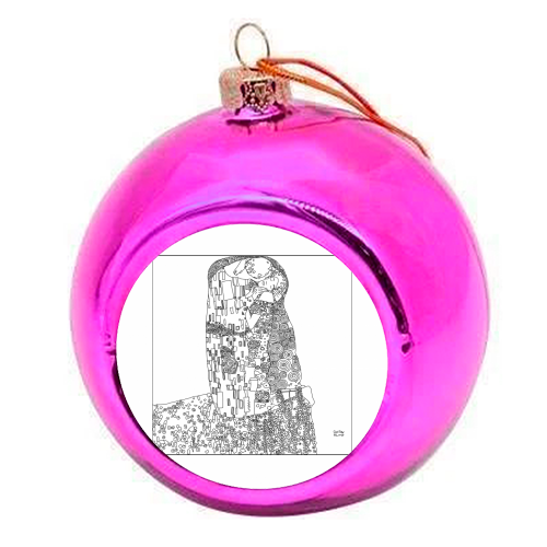 THE KISS - colourful christmas bauble by Lily Humphreys