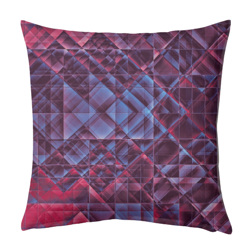 Pixels blue red - designed cushion by Justyna Jaszke