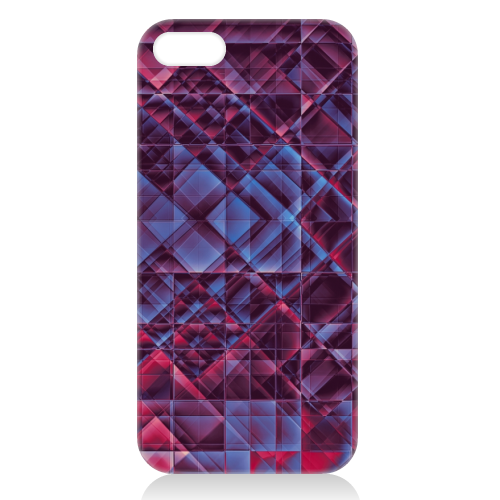 Pixels blue red - unique phone case by Justyna Jaszke
