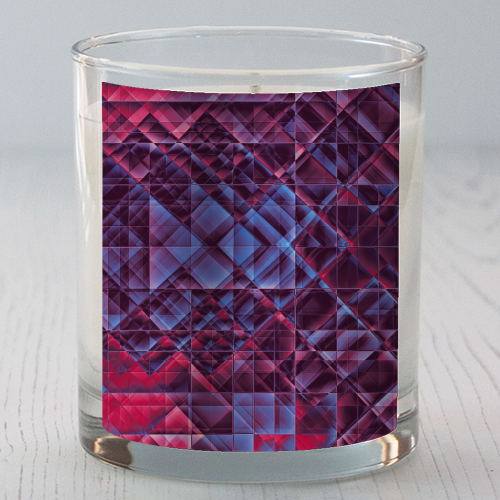 Pixels blue red - scented candle by Justyna Jaszke