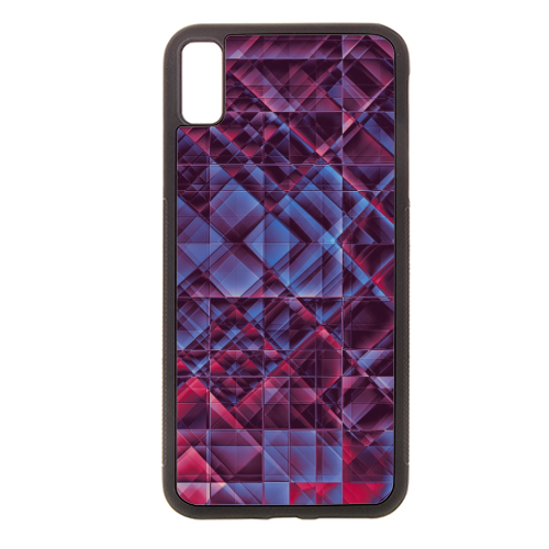 Pixels blue red - stylish phone case by Justyna Jaszke