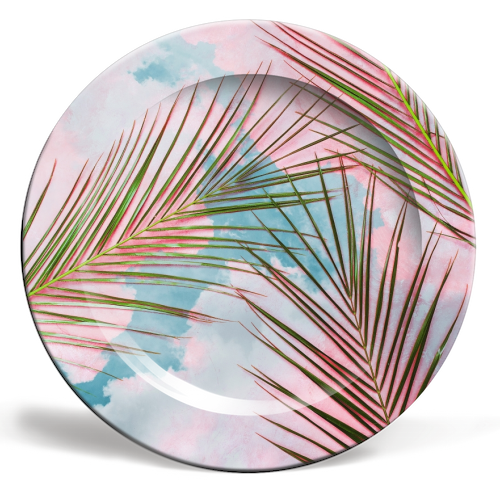 Palms + Sky - ceramic dinner plate by Uma Prabhakar Gokhale