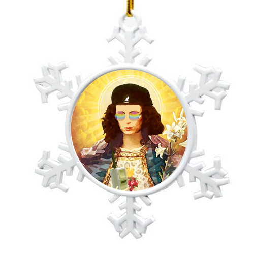 Patron Saint Of Fab - Edina - snowflake decoration by Wallace Elizabeth