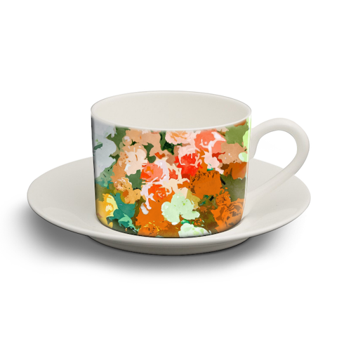 Velvet Floral - personalised cup and saucer by Uma Prabhakar Gokhale