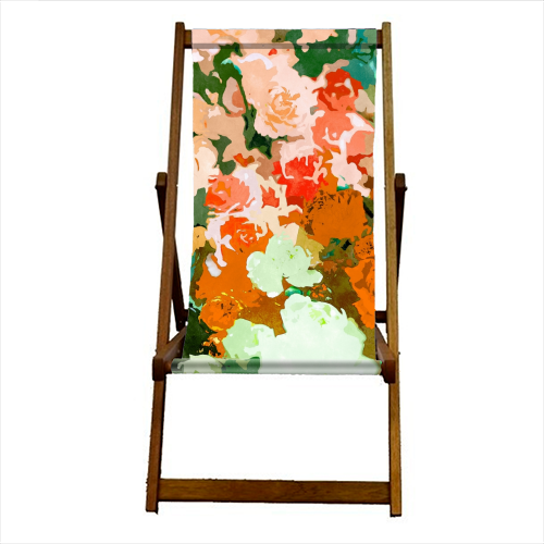 Velvet Floral - canvas deck chair by Uma Prabhakar Gokhale