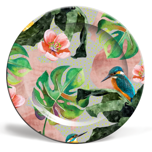 Bird Sanctuary - ceramic dinner plate by Uma Prabhakar Gokhale