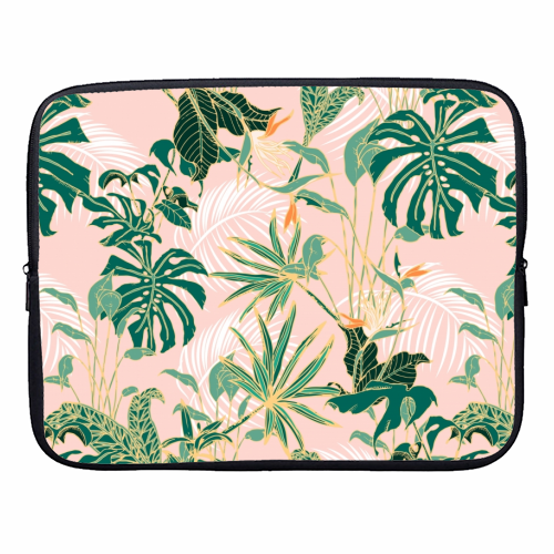 Exotic forest leaves - designer laptop sleeve by MMarta BC