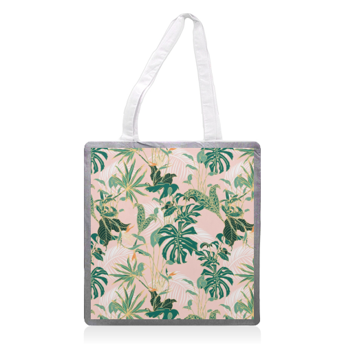 Exotic forest leaves - printed tote bag by MMarta BC