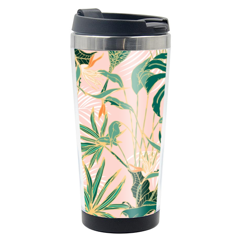 Exotic forest leaves - photo water bottle by MMarta BC