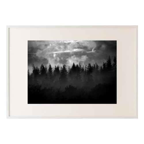 Monochrome Overwood - framed poster print by Lordt