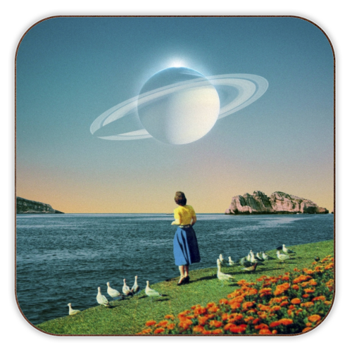 Watching Planets - personalised beer coaster by taudalpoi