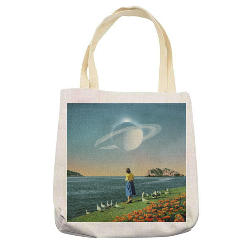 Watching Planets - printed tote bag by taudalpoi