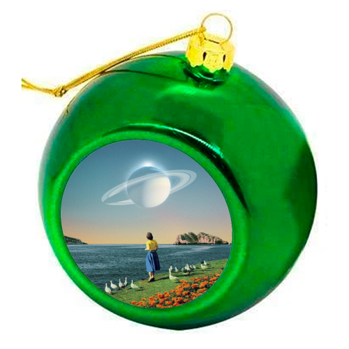 Watching Planets - colourful christmas bauble by taudalpoi