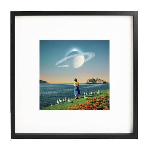 Watching Planets - white/black framed print by taudalpoi