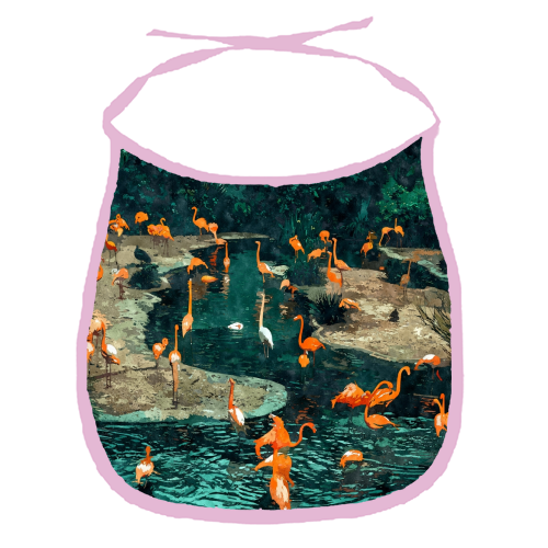 Flamingo Creek - funny baby bib by Uma Prabhakar Gokhale