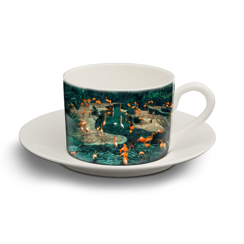 Flamingo Creek - personalised cup and saucer by Uma Prabhakar Gokhale