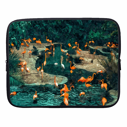 Flamingo Creek - designer laptop sleeve by Uma Prabhakar Gokhale