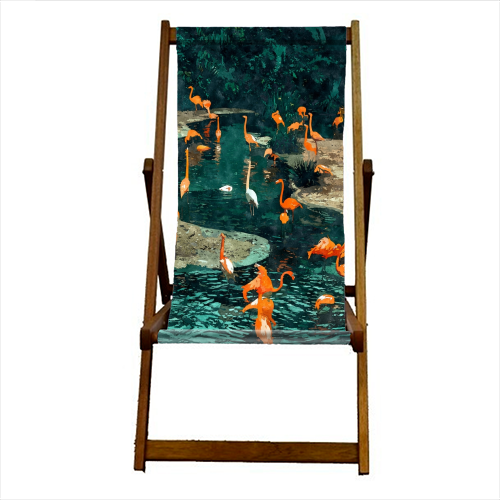 Flamingo Creek - canvas deck chair by Uma Prabhakar Gokhale