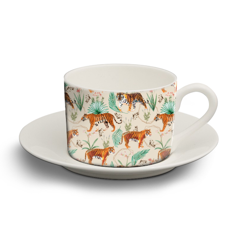 Tropical and Tigers - personalised cup and saucer by Uma Prabhakar Gokhale