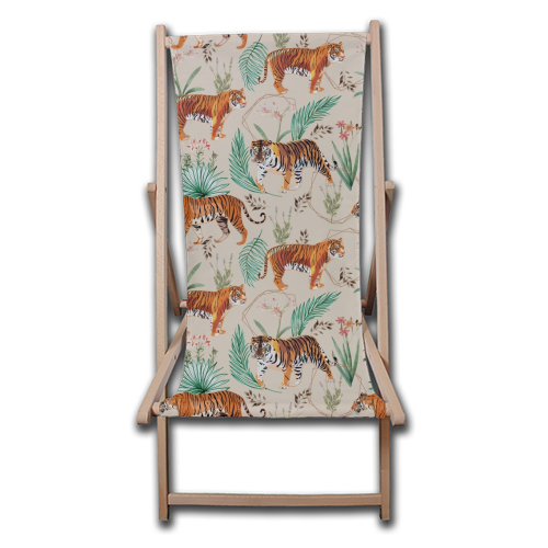 Tropical and Tigers - canvas deck chair by Uma Prabhakar Gokhale