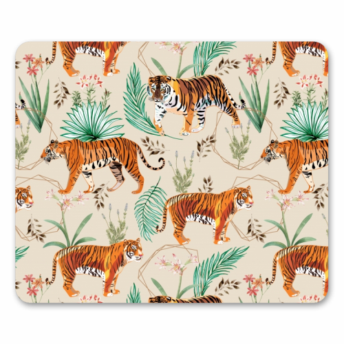 Tropical and Tigers - funny mouse mat by Uma Prabhakar Gokhale