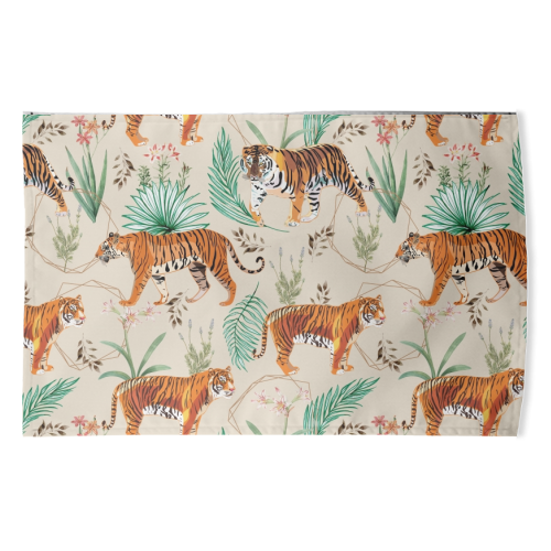 Tropical and Tigers - funny tea towel by Uma Prabhakar Gokhale