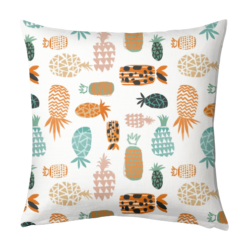 Crazy Pineapples - designed cushion by Uma Prabhakar Gokhale