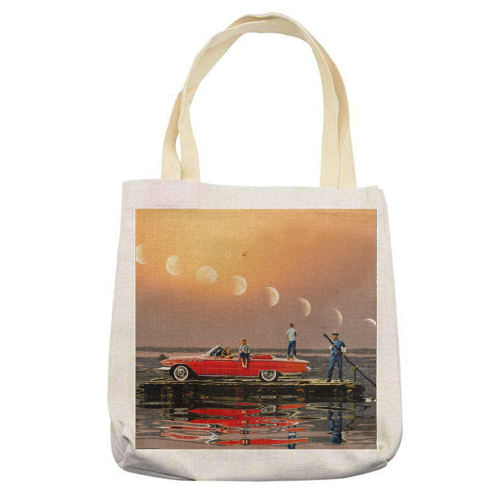 Car Over Water - printed tote bag by taudalpoi