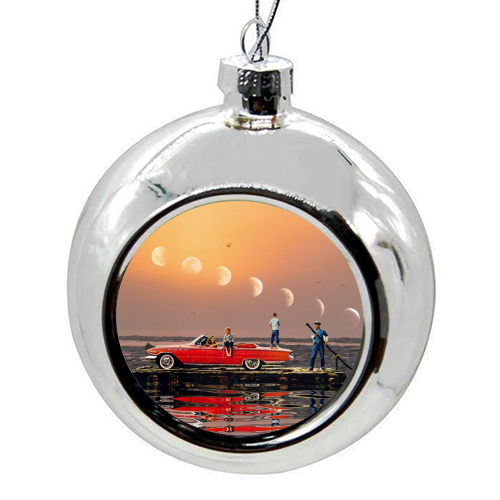 Car Over Water - colourful christmas bauble by taudalpoi