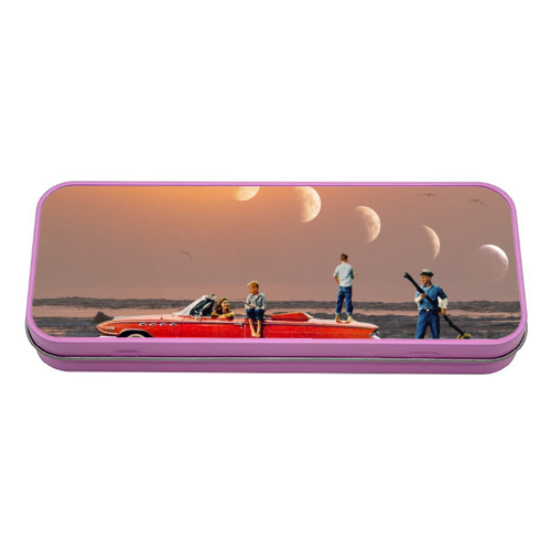 Car Over Water - tin pencil case by taudalpoi