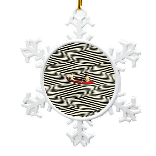 Illusionary Boat Ride - snowflake decoration by taudalpoi