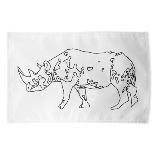 Rhino - funny tea towel by Masato Jones