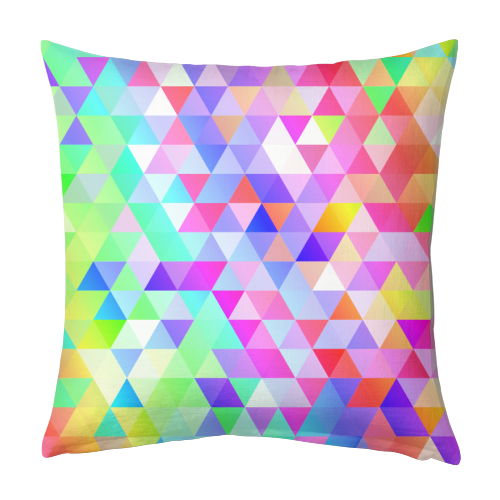 Rainbow Triangles - designed cushion by Kaleiope Studio