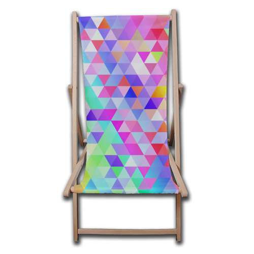 Rainbow Triangles - canvas deck chair by Kaleiope Studio