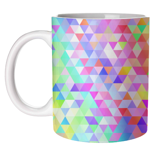 Rainbow Triangles - unique mug by Kaleiope Studio
