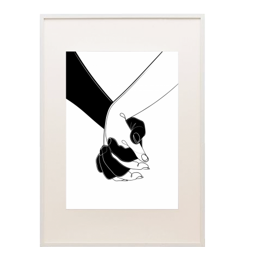 Holding Onto Love Hand Drawing - framed poster print by Adam Regester