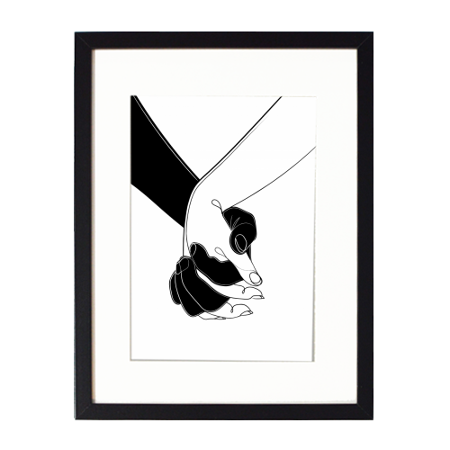 Holding Onto Love Hand Drawing - framed poster print by Adam Regester