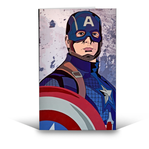 Captain America A5 Birthday Card Personalised Photo Added Avengers 