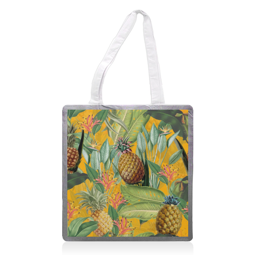 Tropical Pineapple Dance - printed tote bag by Uta Naumann