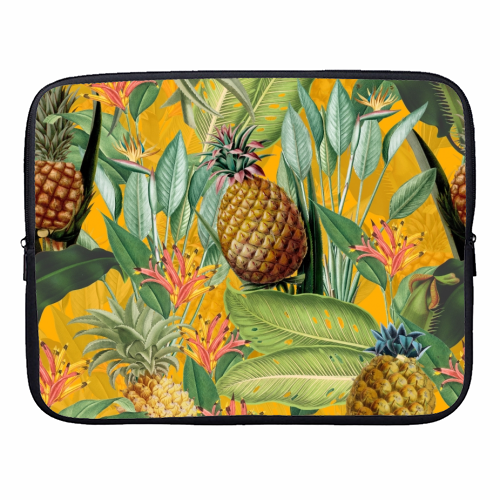 Tropical Pineapple Dance - designer laptop sleeve by Uta Naumann