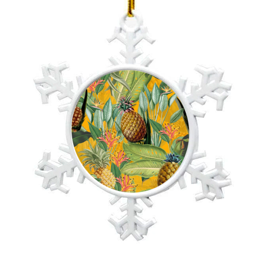 Tropical Pineapple Dance - snowflake decoration by Uta Naumann