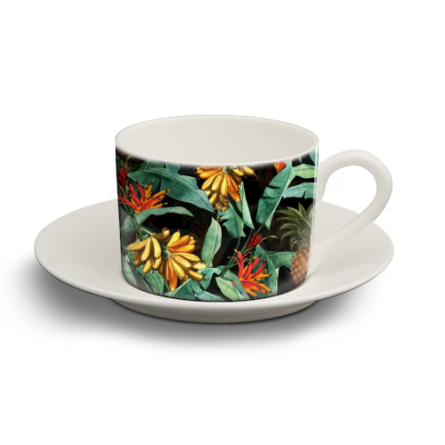 Vintage Tropical Night Jungle - personalised cup and saucer by Uta Naumann