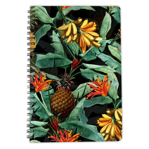 Vintage Tropical Night Jungle - personalised A4, A5, A6 notebook by Uta Naumann