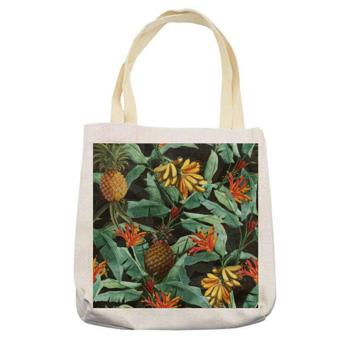 Vintage Tropical Night Jungle - printed tote bag by Uta Naumann