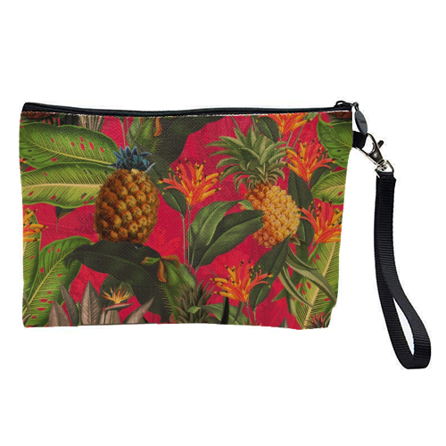 Tropical Pineapple Jungle Pink - pretty makeup bag by Uta Naumann
